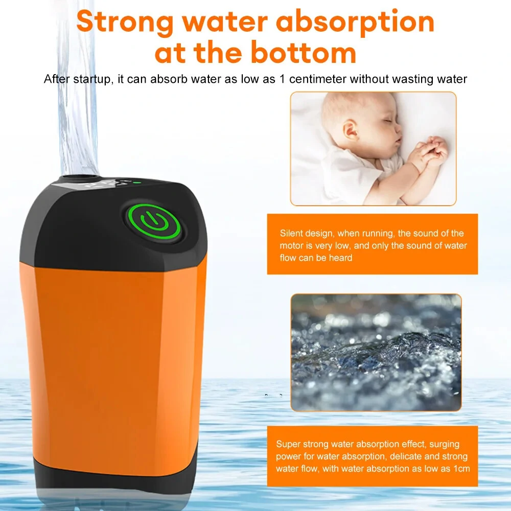 (image for) Portable Electric Shower Pump Outdoor Camping Shower IPX7 Waterproof with Digital Display for Camping Hiking Backpacking Travel